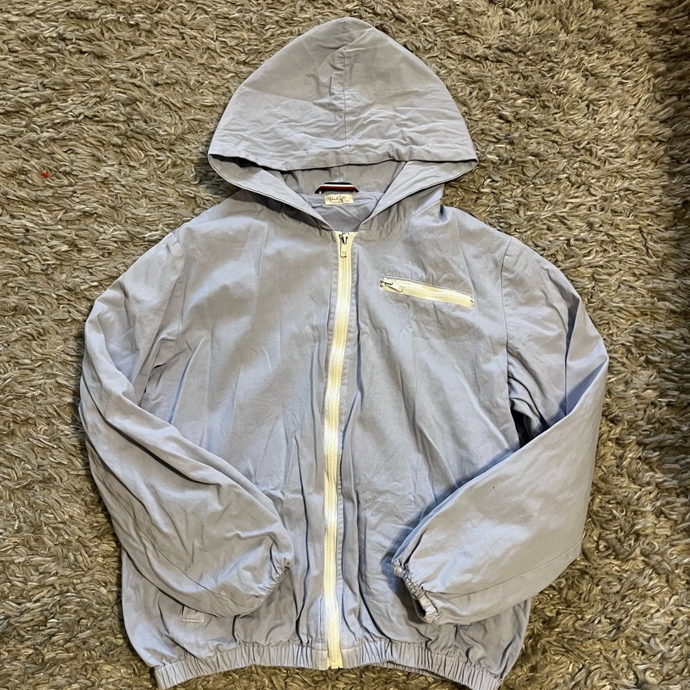 Brandy Melville John Galt OS baby blue winderbreaker hoodie jacket
